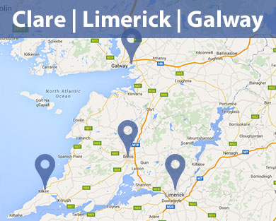 Areas we serve: Co. Clare and Limerick including Ennis, Limerick City, Corrofin, Tulla, Newmarket on Fergus, Shannon, Sixmilebridge, Cratloe, Parteen, Limerick city, Mungret, Kildimo, Castletroy, Annacotty and Adare. | Mobile Site